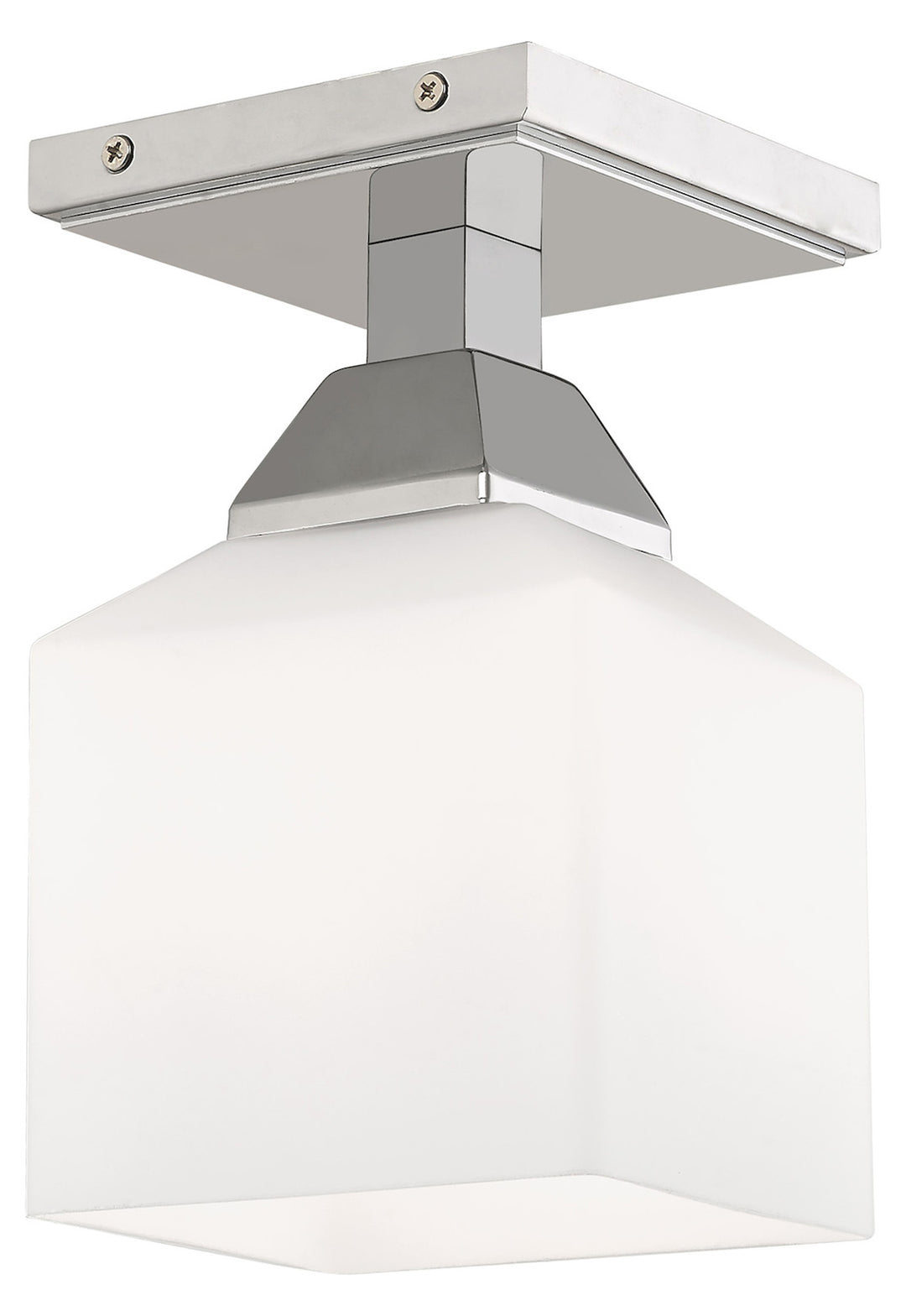 1 Light Ceiling Mount With Opal White Glass by Livex Lighting