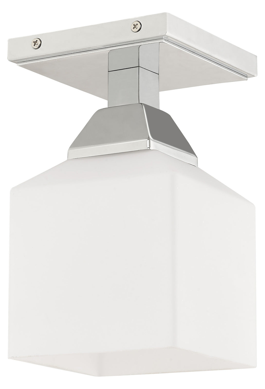 1 Light Ceiling Mount With Opal White Glass