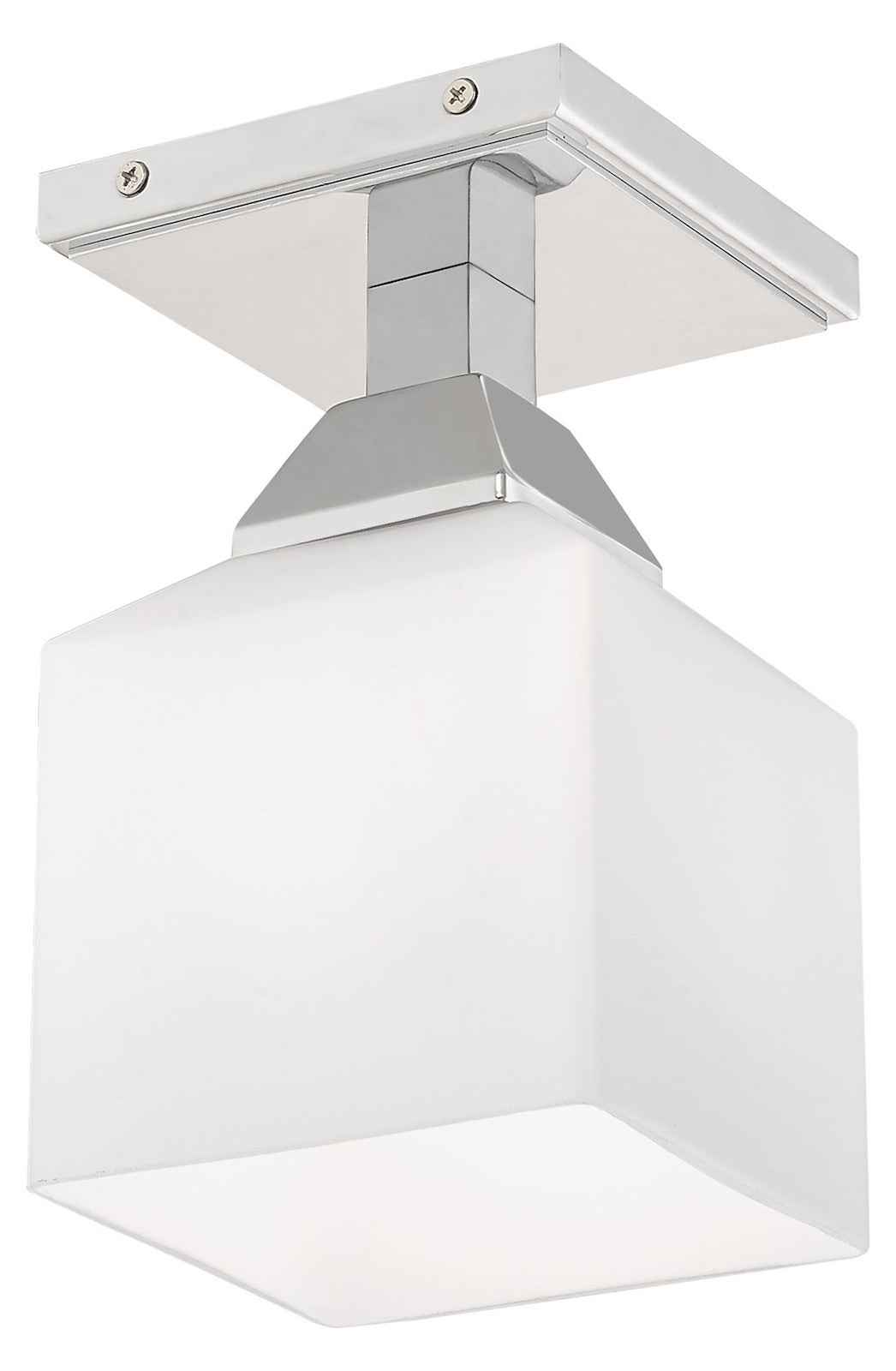 1 Light Ceiling Mount With Opal White Glass