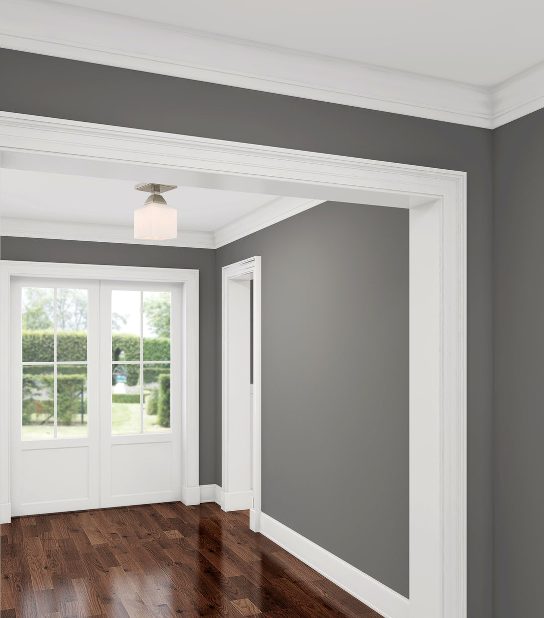 1 Light Ceiling Mount With Opal White Glass