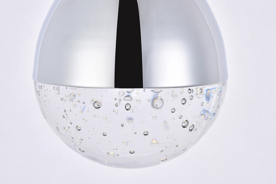 Collection LED 1-light pendant 5 in x 9in chrome finish