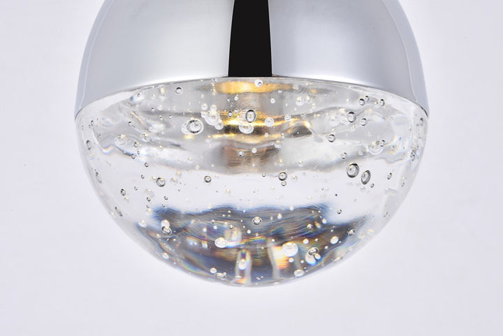 Collection LED 1-light pendant 5 in x 9in chrome finish