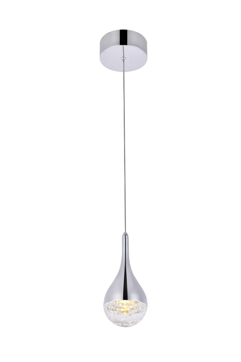 Collection LED 1-light pendant 5 in x 9in chrome finish