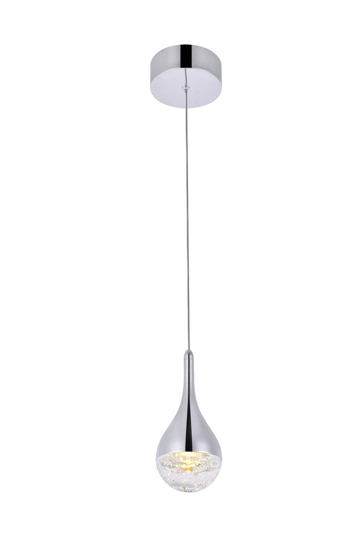 Collection LED 1-light pendant 5 in x 9in chrome finish