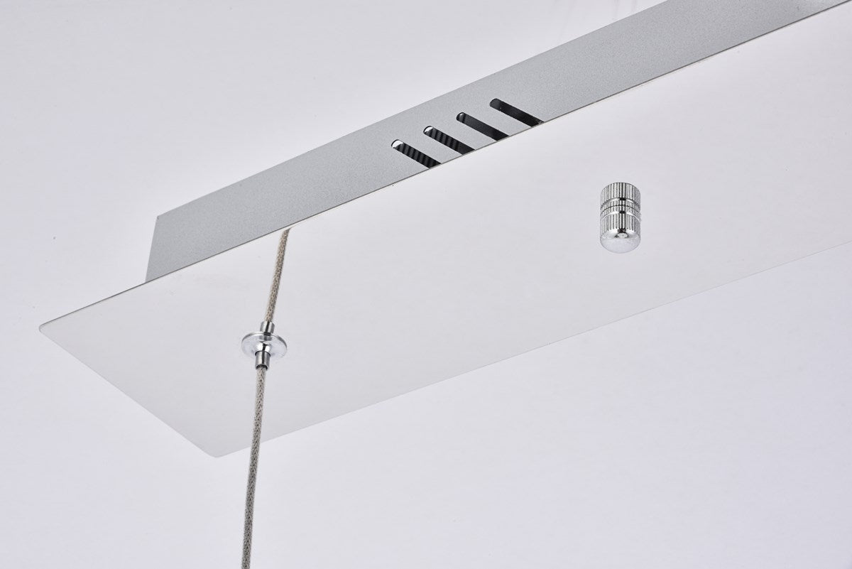 Collection LED 3-light chandelier 24in x 4in x 9in chrome finish