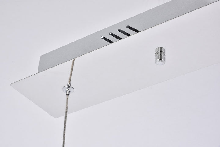 Collection LED 3-light chandelier 24in x 4in x 9in chrome finish