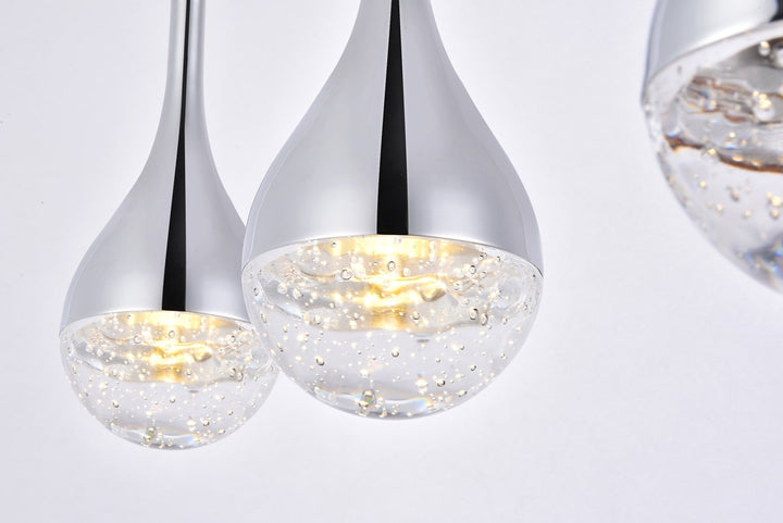 Collection LED 3-light chandelier 24in x 4in x 9in chrome finish