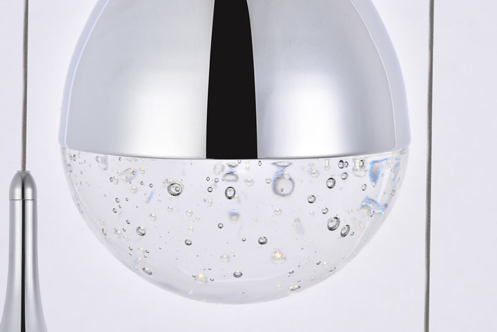 Collection LED 5-light chandelier 15in x 9in chrome finish
