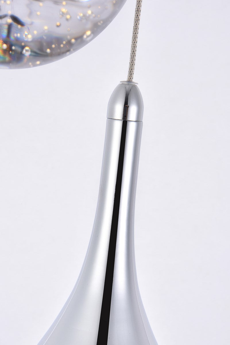 Collection LED 5-light chandelier 15in x 9in chrome finish