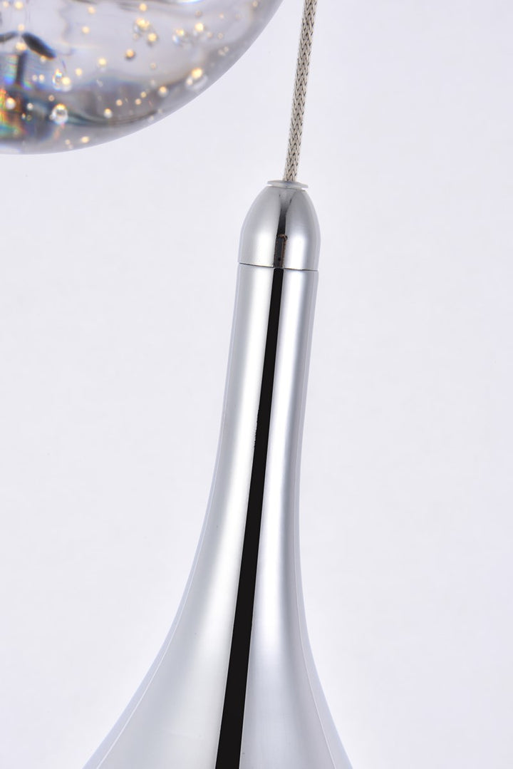 Collection LED 5-light chandelier 15in x 9in chrome finish