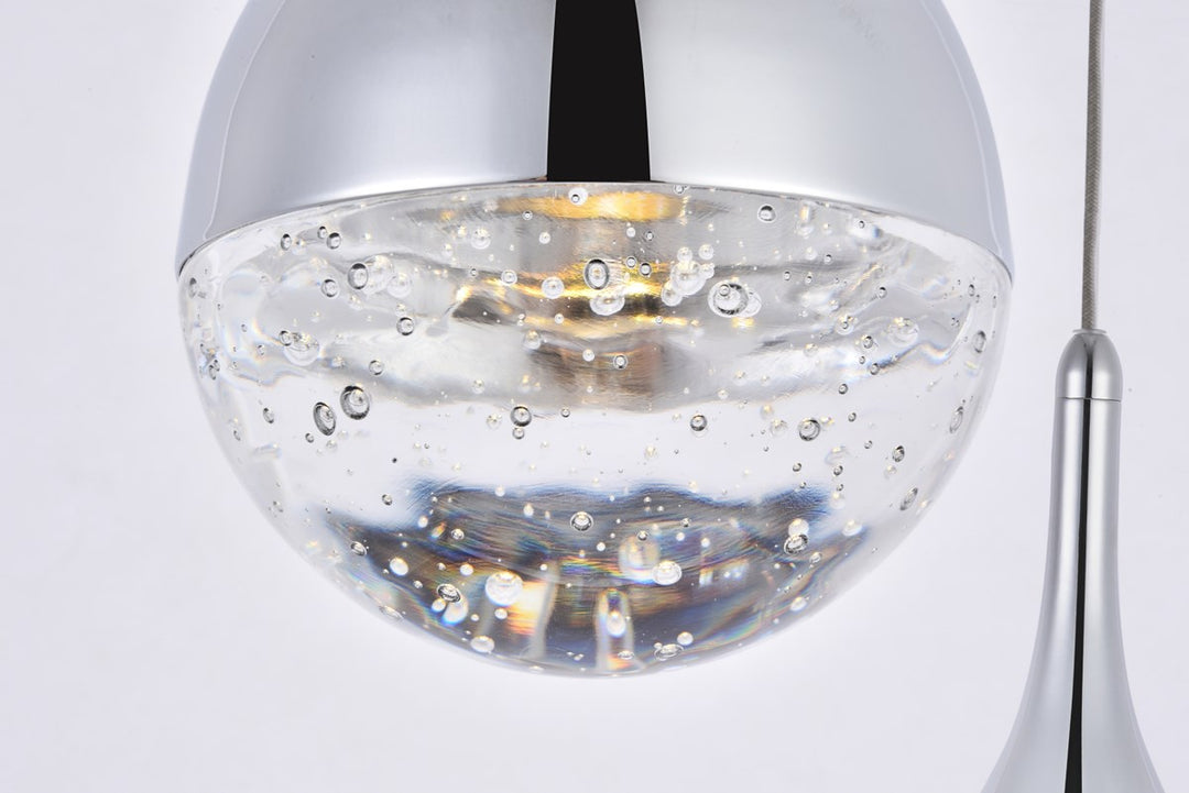 Collection LED 5-light chandelier 15in x 9in chrome finish