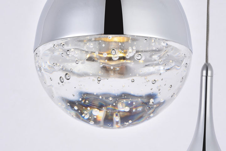 Collection LED 5-light chandelier 15in x 9in chrome finish