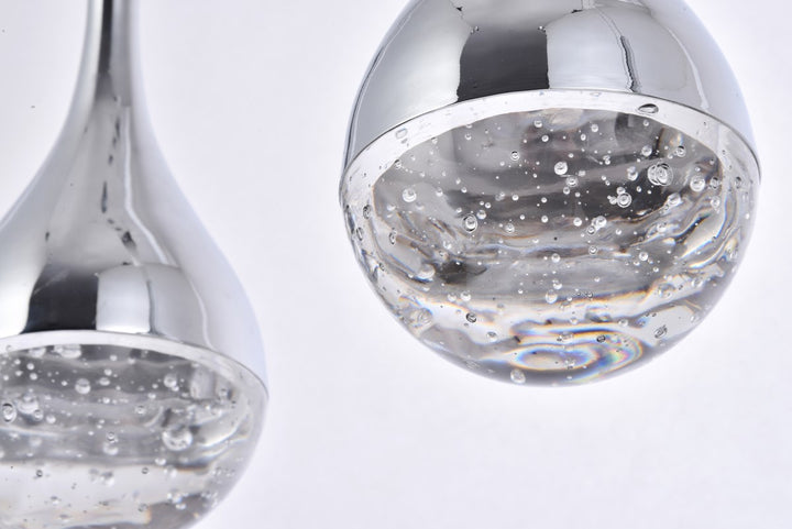 Collection LED 5-light chandelier 34in x 4in x 9in chrome finish