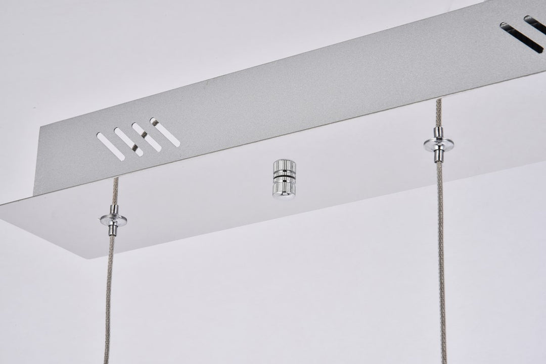 Collection LED 5-light chandelier 34in x 4in x 9in chrome finish