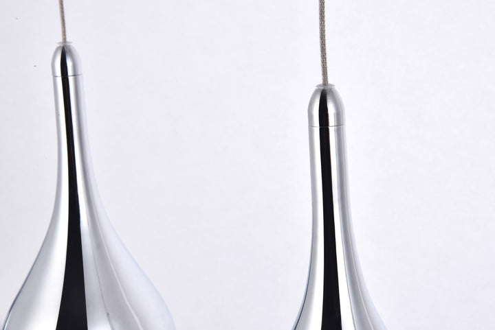 Collection LED 5-light chandelier 34in x 4in x 9in chrome finish
