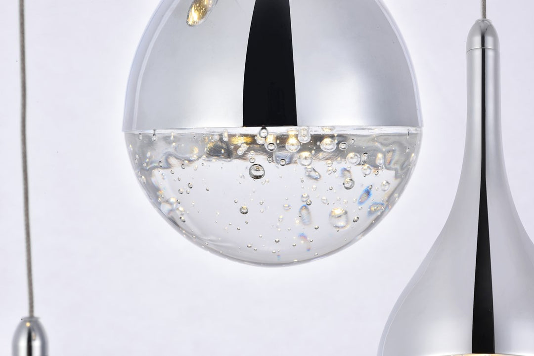 Collection LED 9-light chandelier 24in x 9in chrome finish