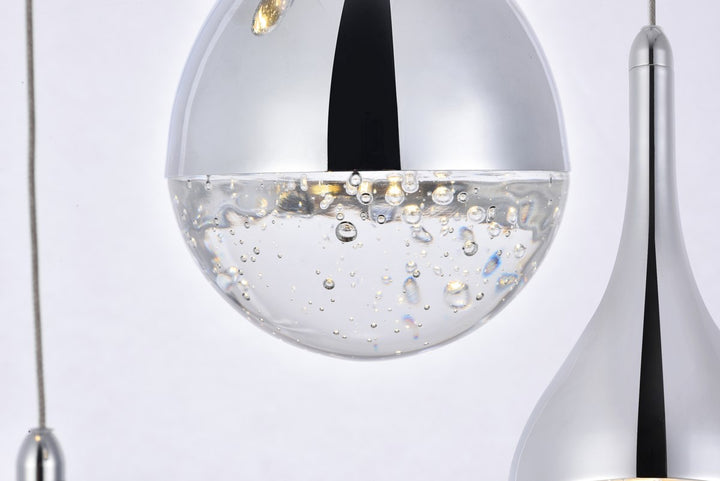 Collection LED 9-light chandelier 24in x 9in chrome finish