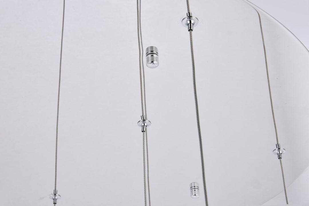 Collection LED 9-light chandelier 24in x 9in chrome finish