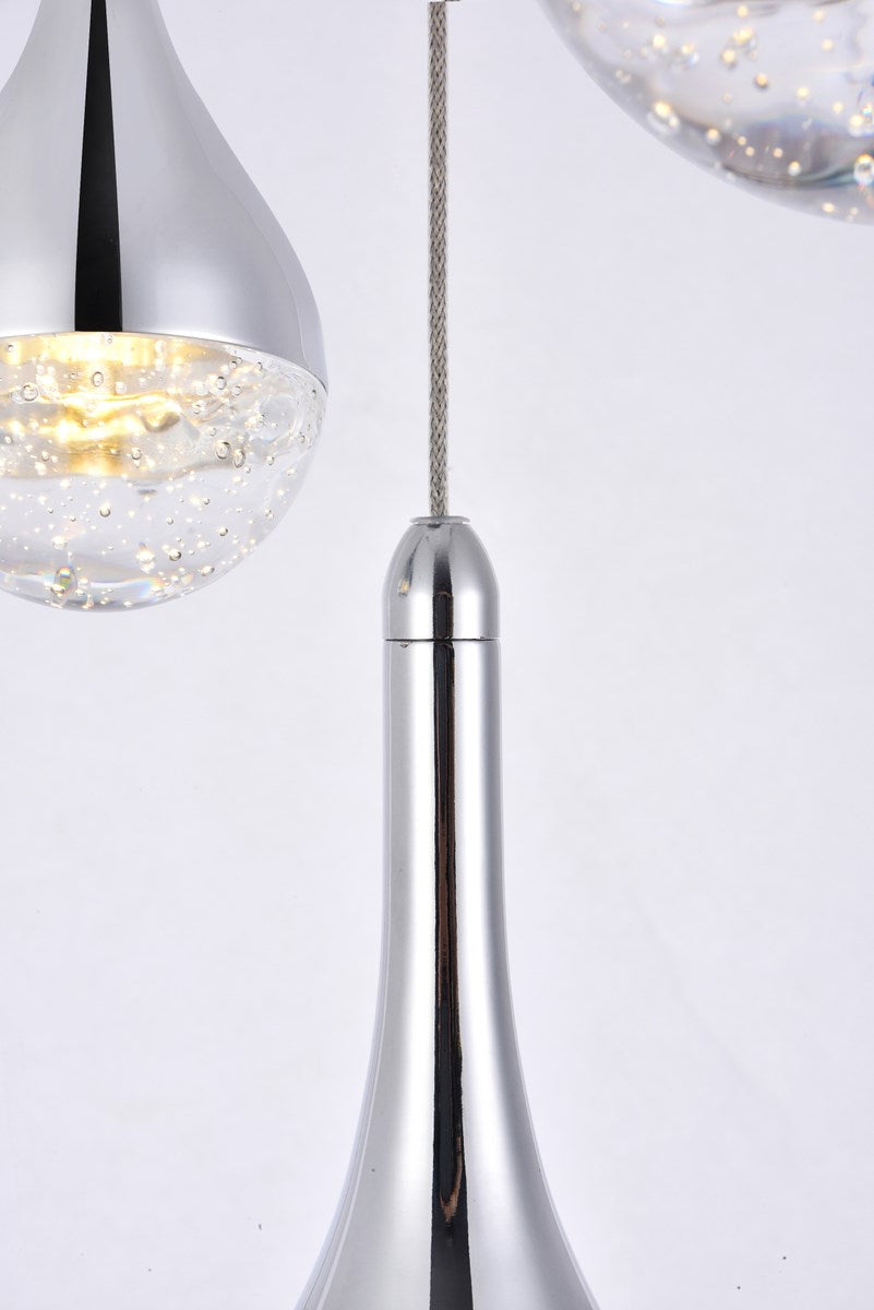 Collection LED 9-light chandelier 24in x 9in chrome finish
