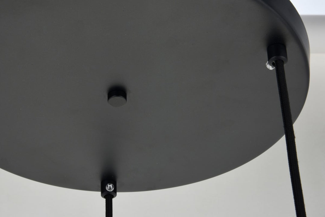 3 Lights Black Pendant With Clear Glass