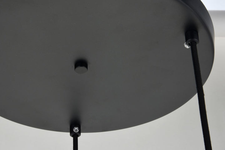 3 Lights Black Pendant With Clear Glass