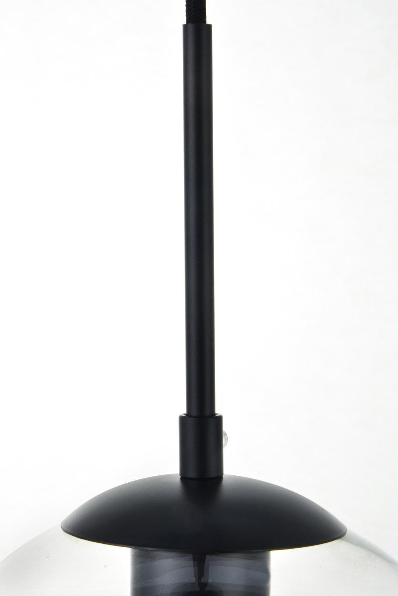 3 Lights Black Pendant With Clear Glass
