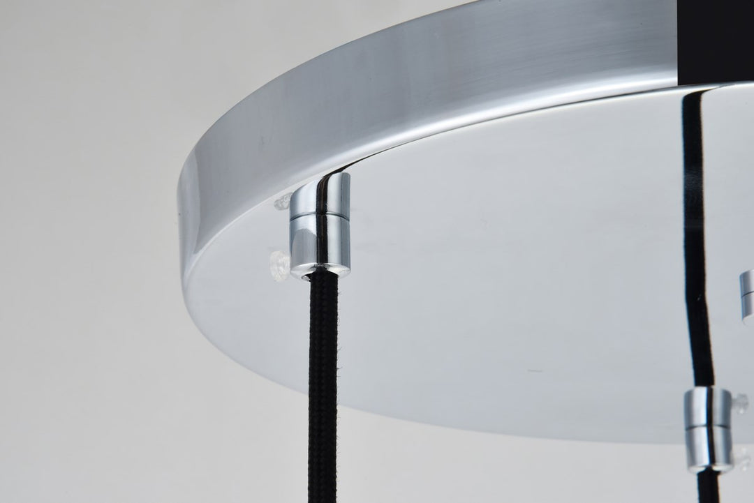 3 Lights Chrome Pendant With Clear Glass