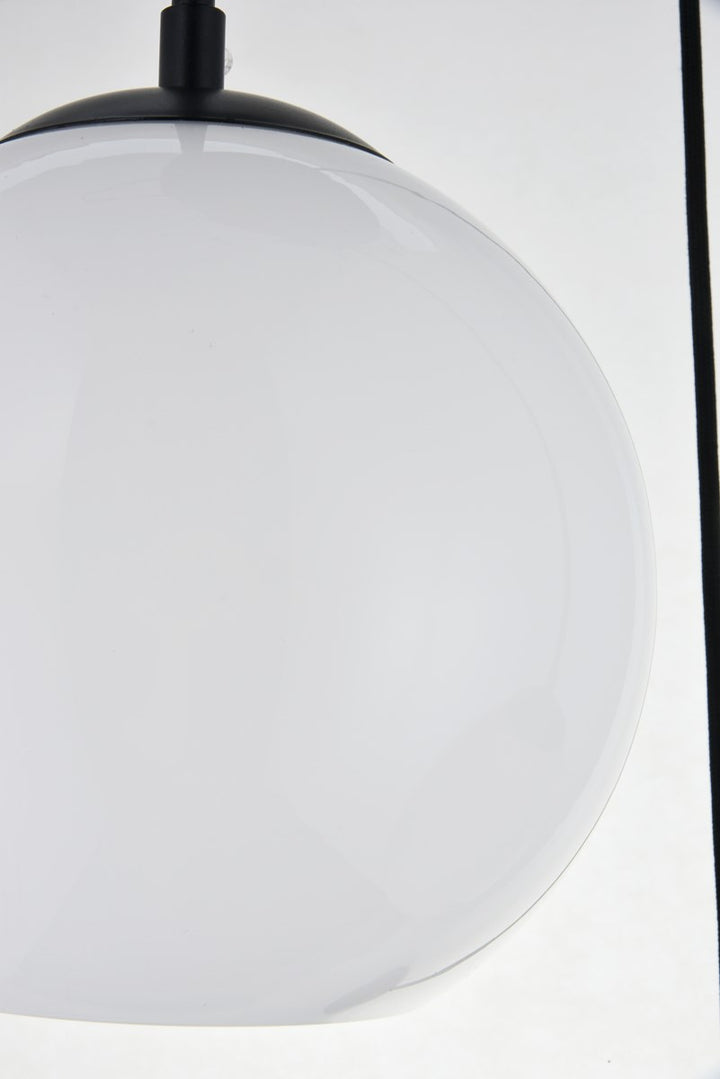 3 Lights Black Pendant With Frosted White Glass