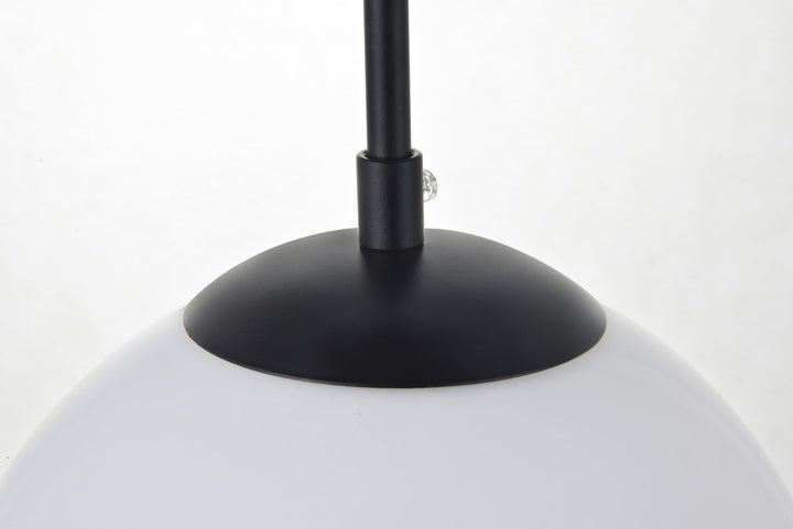 3 Lights Black Pendant With Frosted White Glass
