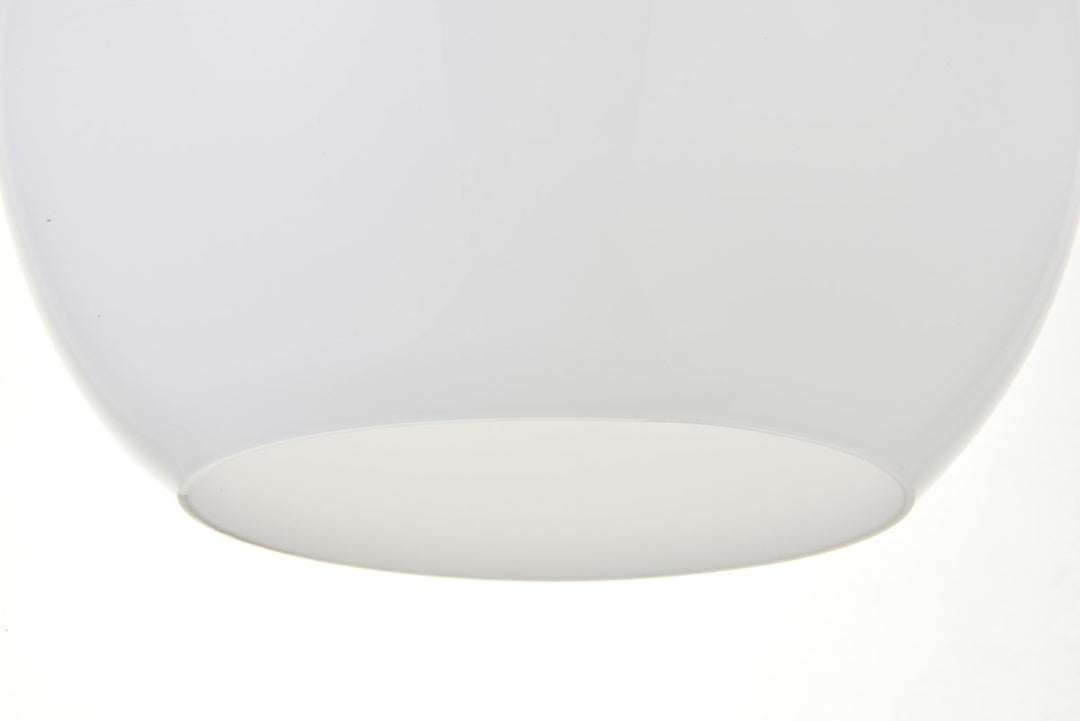 1 Light Black Pendant With Frosted White Glass