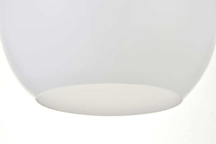 1 Light Black Pendant With Frosted White Glass