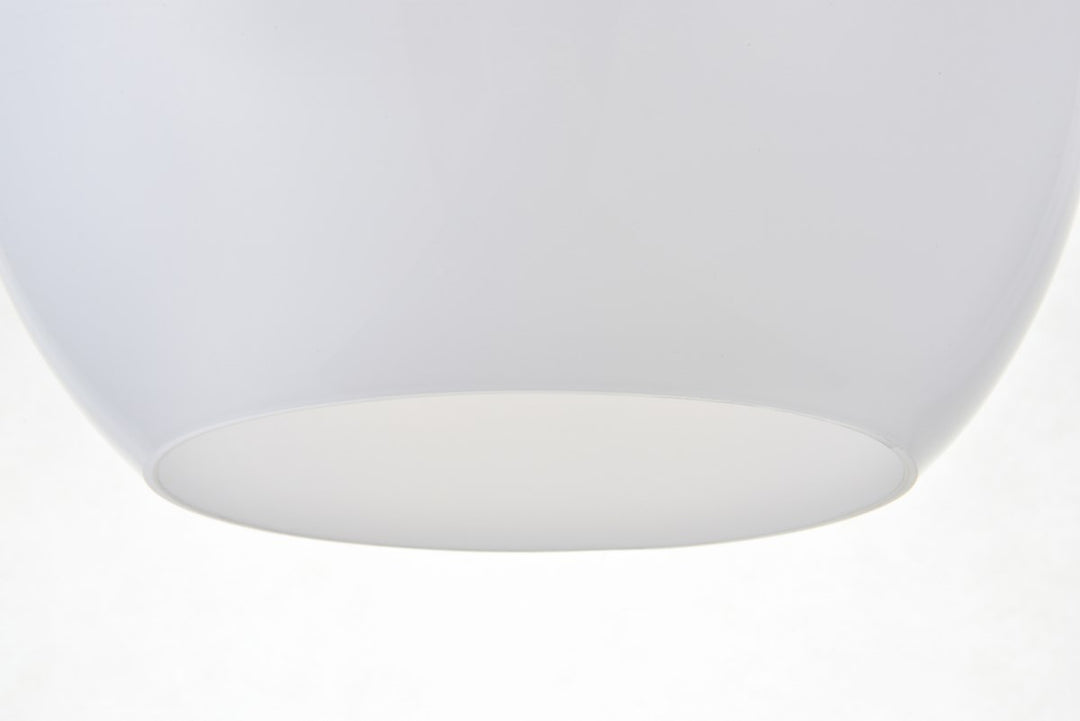 1 Light Brass Pendant With Frosted White Glass