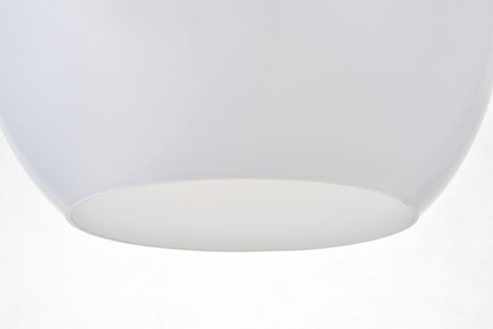1 Light Brass Pendant With Frosted White Glass