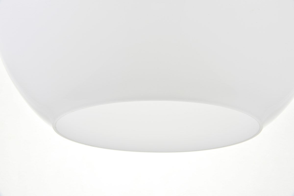 1 Light Chrome Pendant With Frosted White Glass
