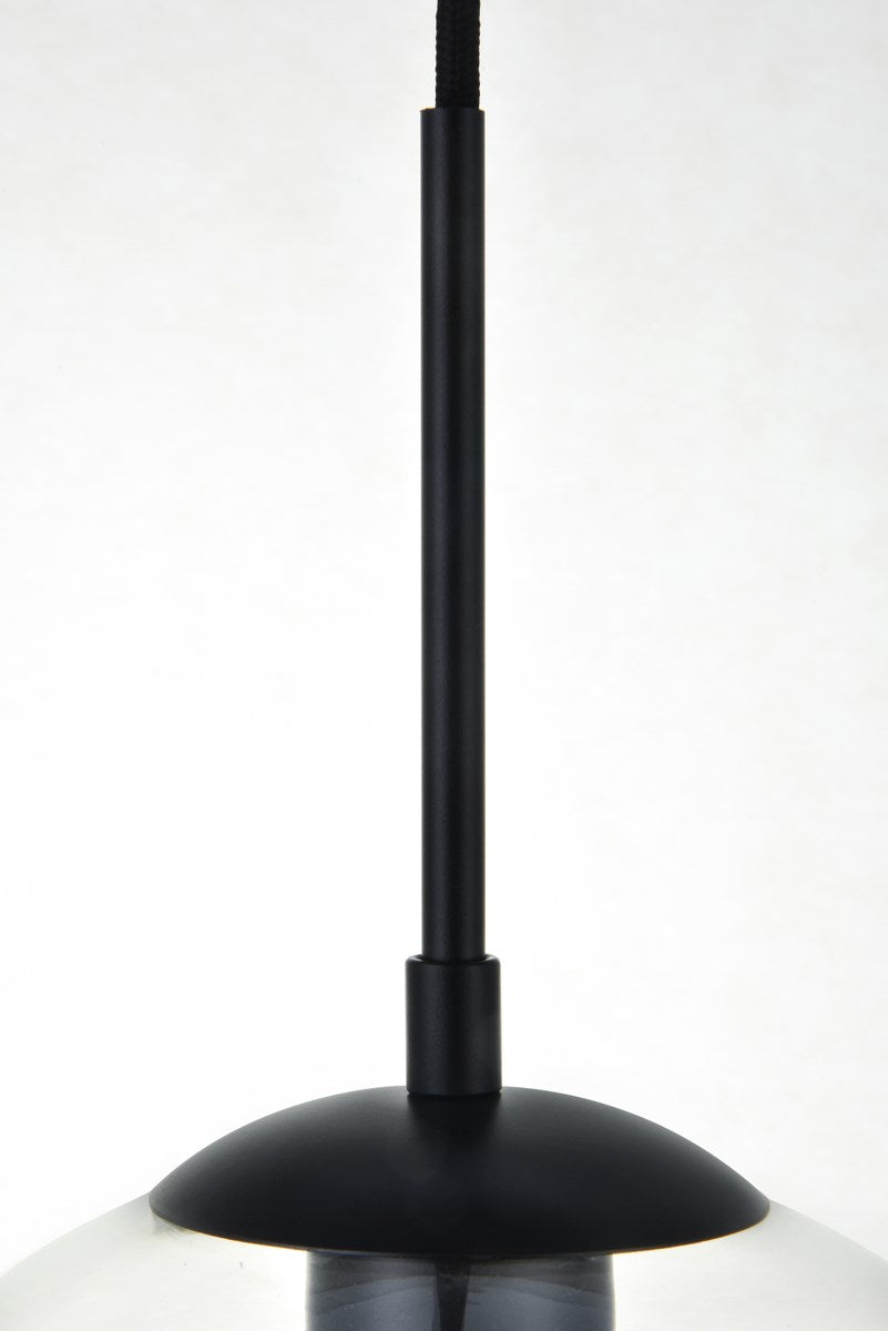 3 Lights Black Pendant With Clear Glass