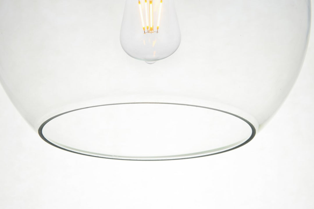 3 Lights Chrome Pendant With Clear Glass