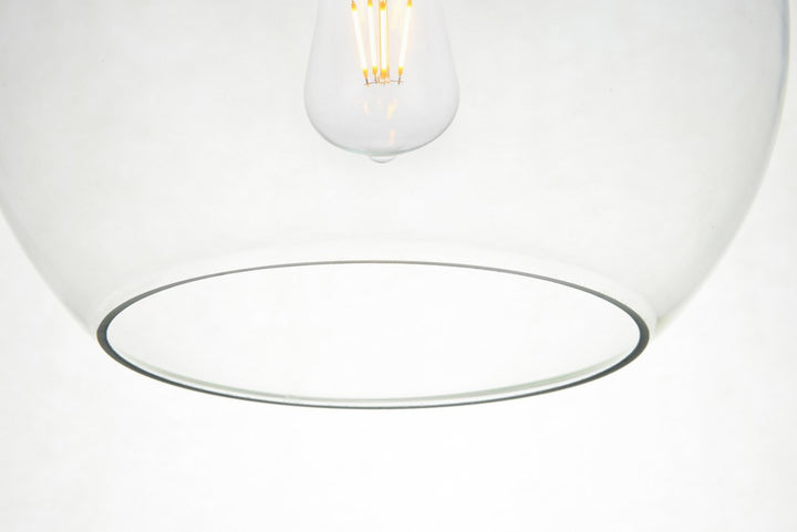 3 Lights Chrome Pendant With Clear Glass