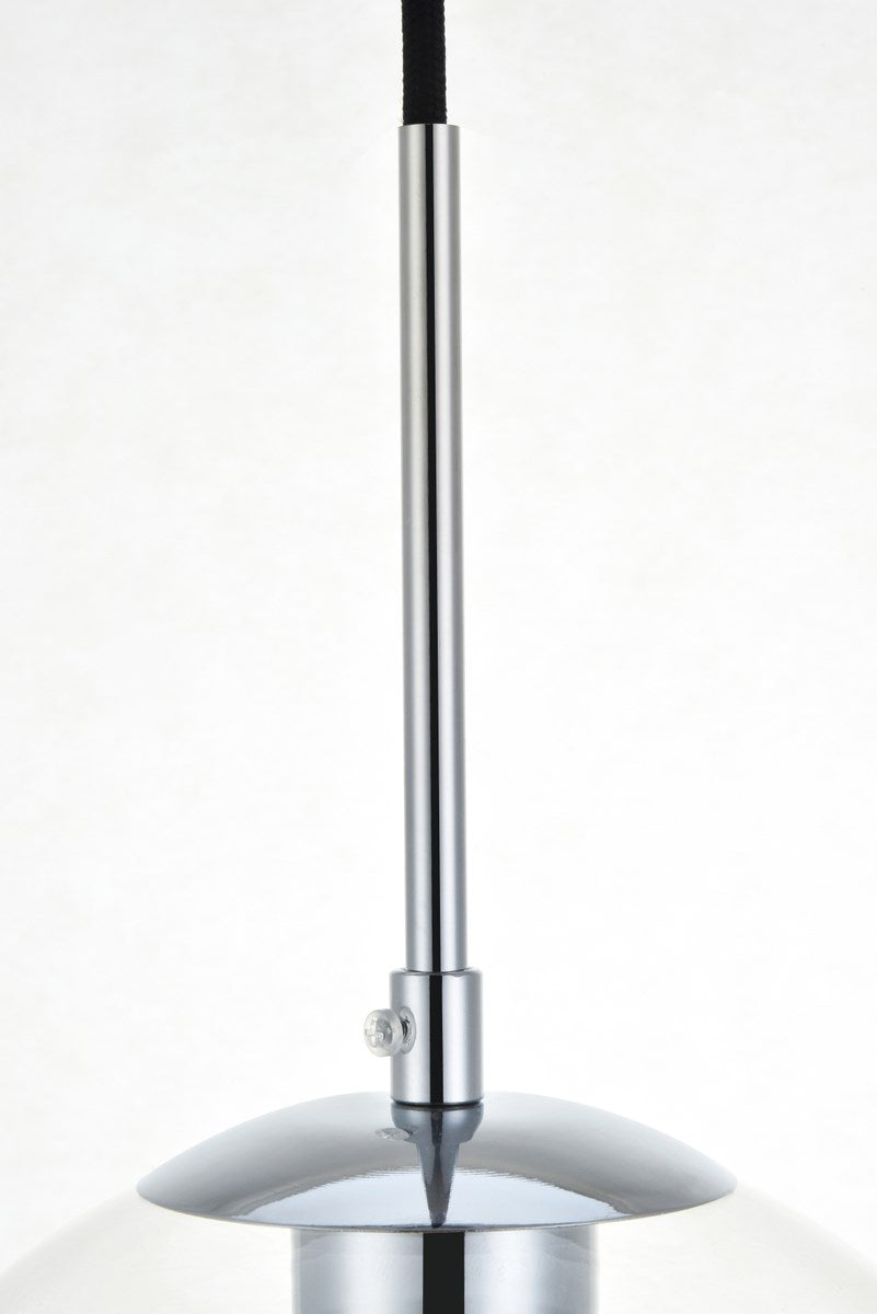 3 Lights Chrome Pendant With Clear Glass