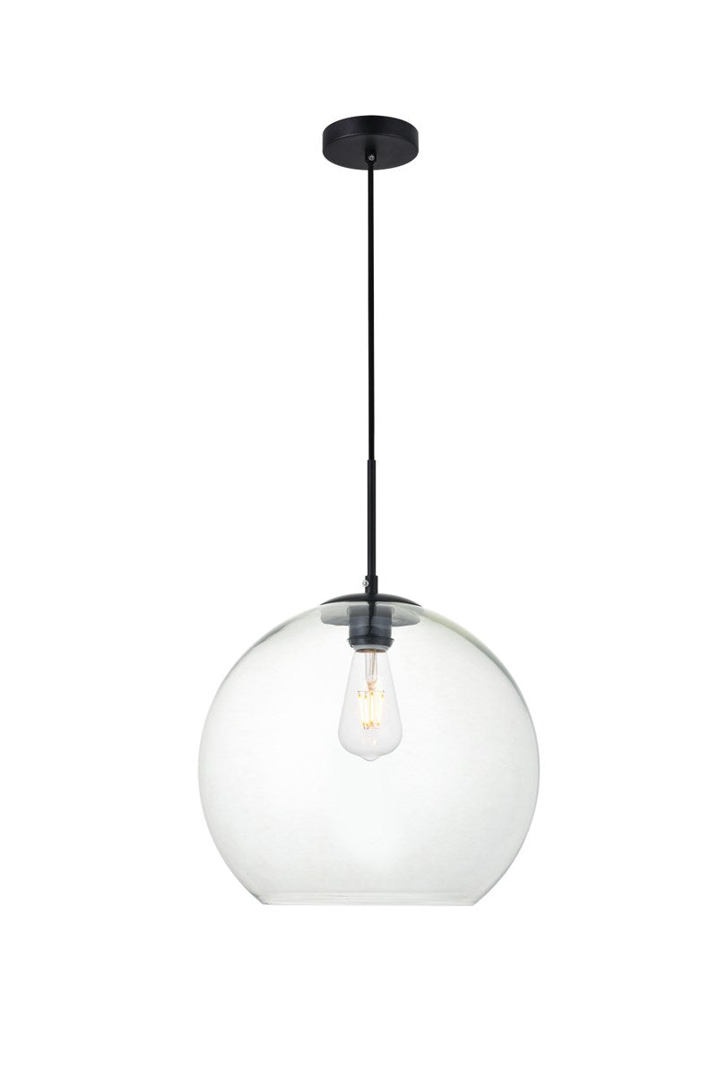 1 Light Black Pendant With Clear Glass by Living District