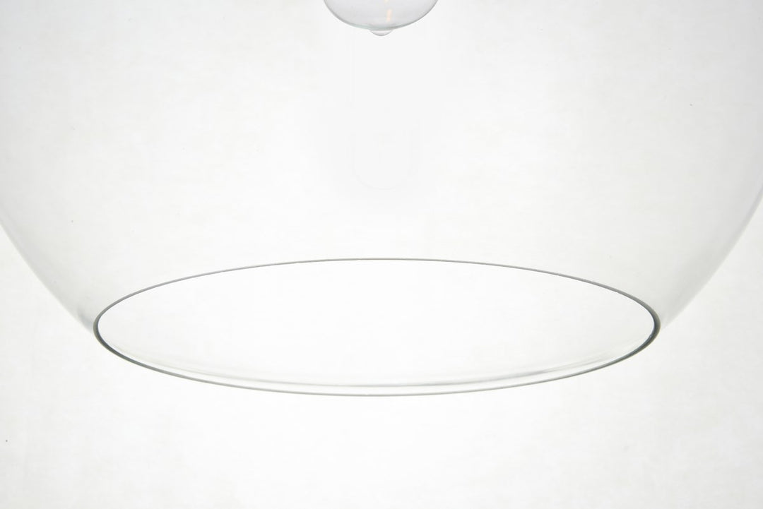 1 Light Black Pendant With Clear Glass