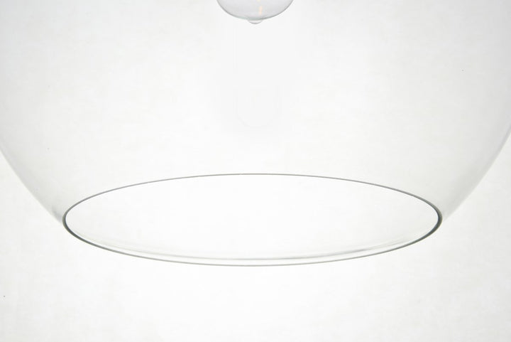 1 Light Black Pendant With Clear Glass