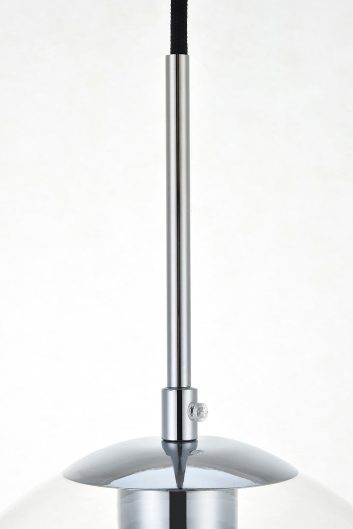 1 Light Chrome Pendant With Clear Glass
