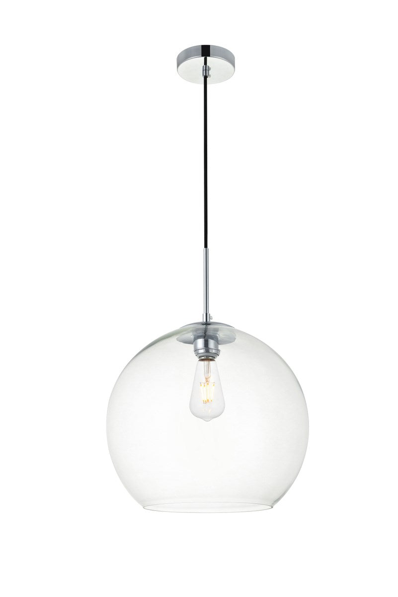 1 Light Chrome Pendant With Clear Glass