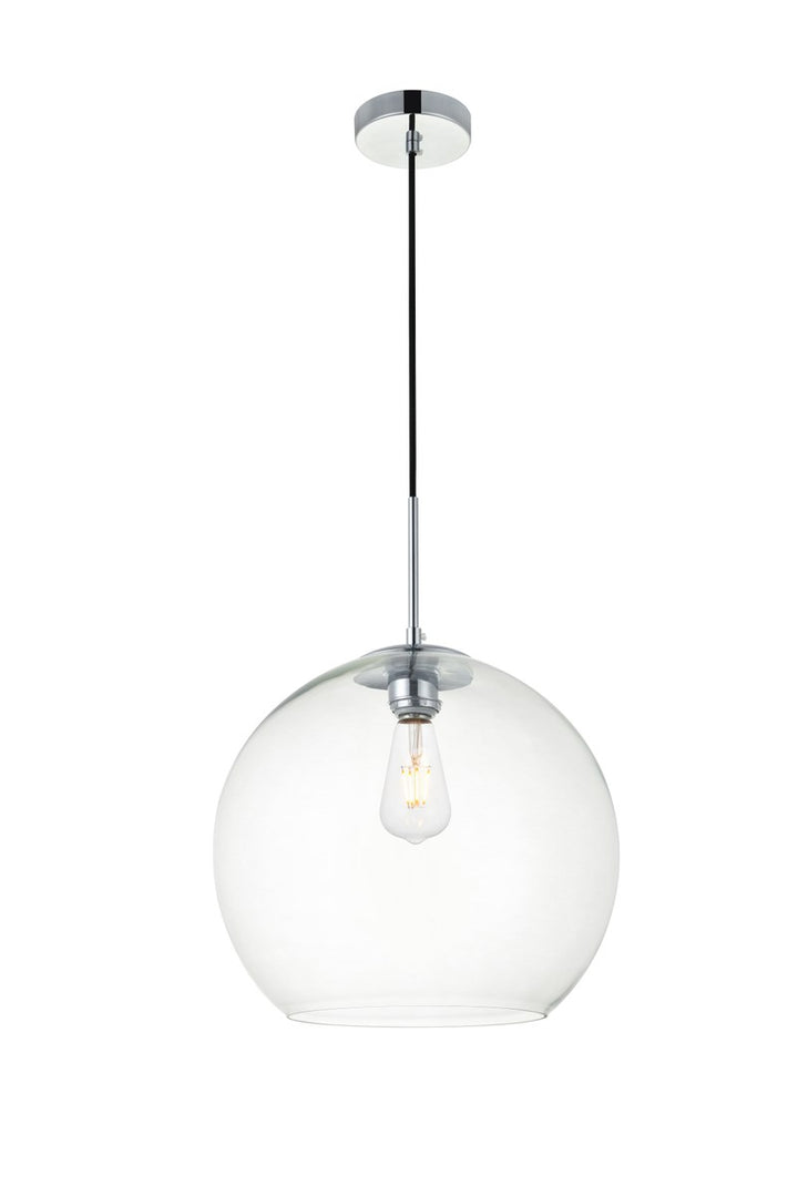 1 Light Chrome Pendant With Clear Glass