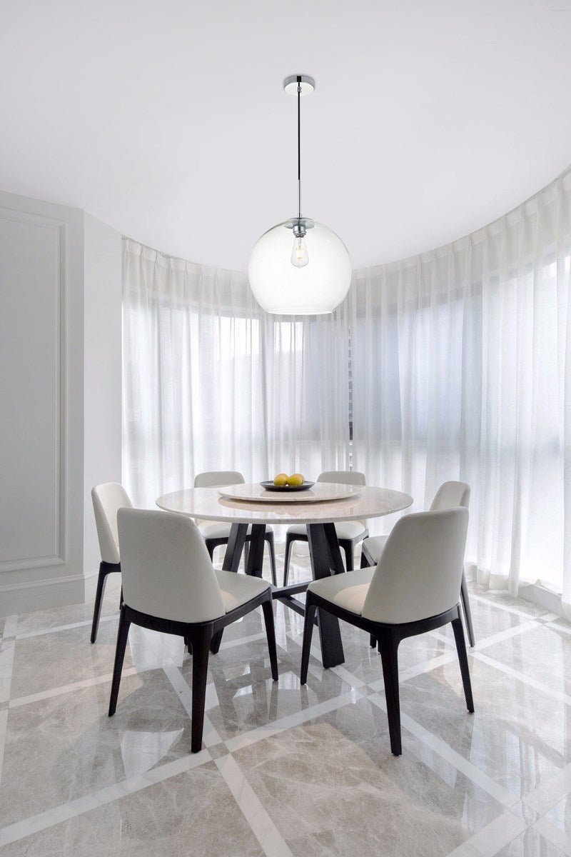 1 Light Chrome Pendant With Clear Glass
