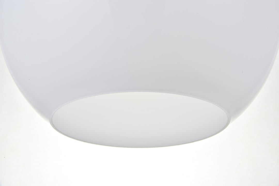 1 Light Black Pendant With Frosted White Glass