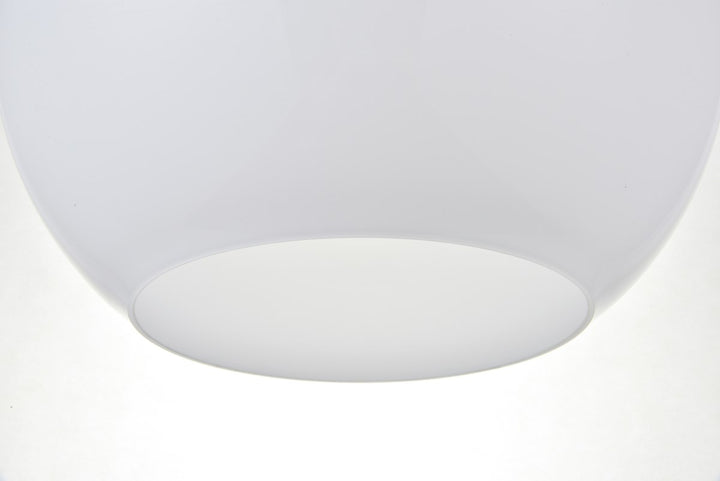 1 Light Black Pendant With Frosted White Glass
