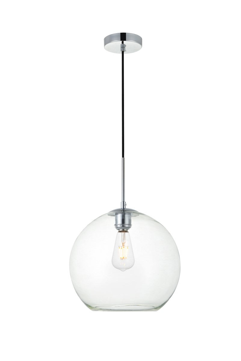 1 Light Chrome Pendant With Clear Glass by Living District
