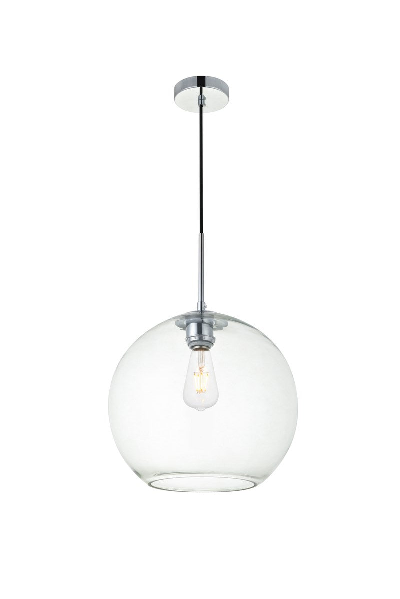1 Light Chrome Pendant With Clear Glass