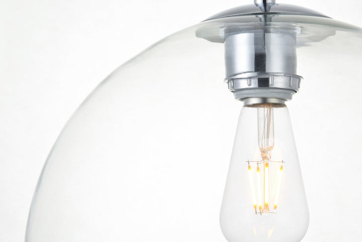 1 Light Chrome Pendant With Clear Glass